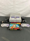 SNES Gaming System w/ 2 Controllers & Wario's Woods Game - See pics