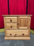 Contemporary Maywood Furniture Co. Wooden Side Cabinet w/ 3 Drawers & 1 Cupboard. See pics.