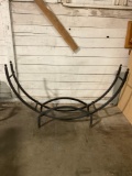 Large metal curved firewood rack - no top - See pics