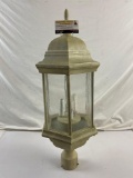 Painted Metal & Glass Outdoor Fence Lamp. 28