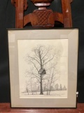 Vintage Framed Print of a Pen & Ink Drawing by Gary S. Bennett. Ltd. Ed. 30/200. Signed. See pics.