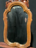 Uniquely Shaped Wooden Framed Mirror
