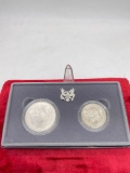 United States Mount Rushmore Anniversary Coins Silver Dollar & Half Dollar Coin Set
