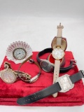 Vintage watches /clocks incl. Anne Klein, Kenneth Cole & Waterford Crystal desk clock
