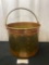 Antique Hammered Brass & Copper Bucket w/ Solid Brass Handle