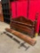 Vintage Wooden Queen Bed Frame w/ Carved Wheat Detail. Stands 47