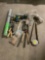 Collection of Garden & Yard Work Essentials incl. 3 Hatchets, Sprinklers, Gardening Tools, Rope