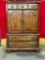 Vintage American Drew Wooden Cabinet w/ 3 Drawers & Cupboard w/ 6 Compartments. See pics.