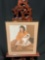 Framed Batik wax resist piece by artist Pat Rutledge, Woman & Child