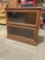 Vintage Wooden Barrister Book Case w/ 2 Glass Fronted Shelves w/ Hiding Fronts. See pics.