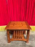 Modern Mission Style Wooden Coffee Table w/ Low Shelf. Measures 28