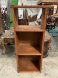 Vintage Zambowood Wooden Bookcase w/ 3 Shelves, 1 Open Back. Measures 24.5