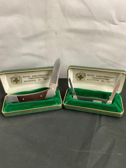Buck Folding Pocket Knives - 50th Anniversary Convention Knives - Numbered 503 & 305