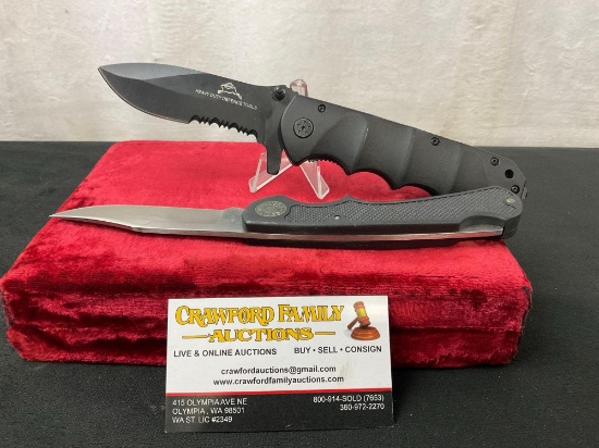 Pair of Folding Knives, Heavy Duty Defense Knife RB02BK & Coleman Western #54