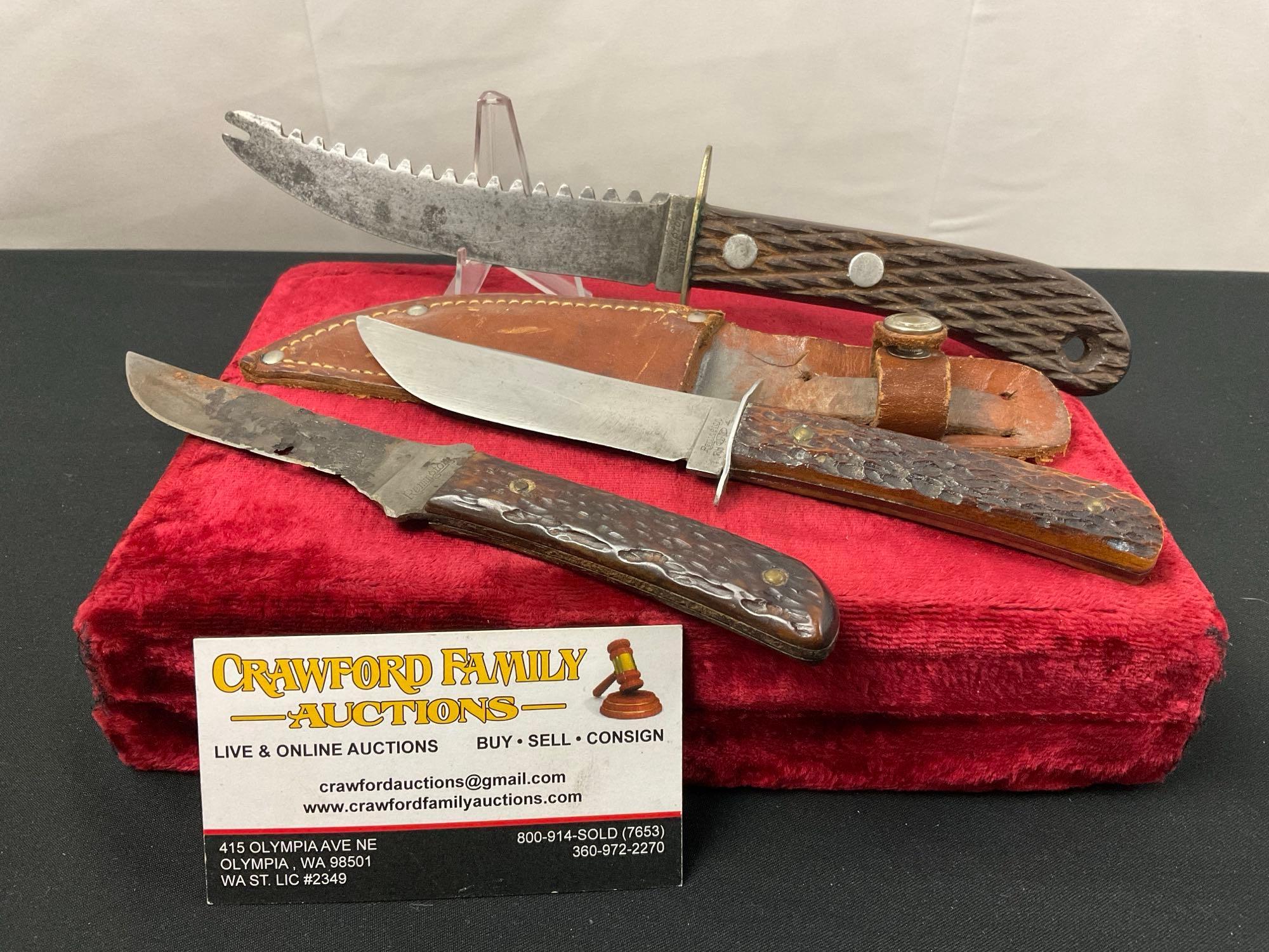 Trio of Vintage Remington Fixed Blade Knives, 2x Proxibid