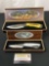 Pair of BudK Gift Sets, Decorative Knives in Boxes, Fixed Blades with Fine Ornate Detail
