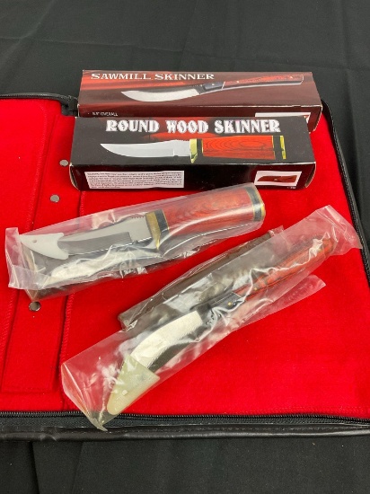 NIB Round Wood Skinner Fixed Blade Knife & NIB Sawmill Skinner Fixed Blade Knife - See pics