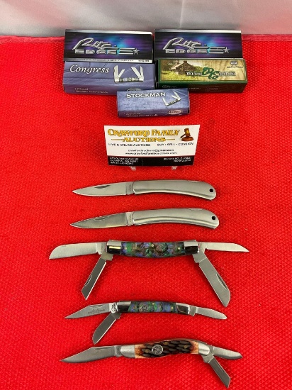 pcs Modern Rite Edge Steel Folding Blade Pocket Knives. 1x Stockman. 1x Congress. NIB. See pics.