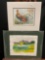 Pair of Pat Potucek Paintings, Giclee Rooster & Watercolor Monotype Pond, 16h x 20w inches