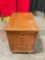 Vintage Mid-Century Teak? Wood 2-Tier Filing Cabinet w/ Handsome Grain. See pics.