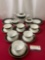 Vintage Kokura Ware Japanese China, Two-Tone w/ Gilt details, 21 pieces