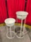 2 pcs Pale Grey Metal & Plastic Plant Stand Flower Pot Holders. 26