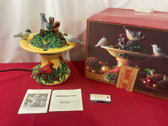 Vintage Lenox Winter Greetings Bird Bath Fountain by Catherine McClurg, in original box