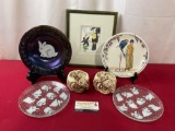 Villeroy & Boch Wall Plate, Iridescent Bowl w/Bunny, 2 Bunny Plates, Toucan watercolor, Shawnee p...
