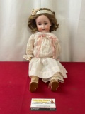 Vintage Bisque Porcelain Doll, Made in Germany, roughly 18 inches tall