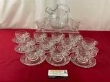 Vintage Cambridge Caprice Glass Pitcher, sugar & cream, 11 cups & 11 saucers, 25 pcs in total