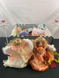 Large Amount Of Vintage Porcelain & Plastic Dolls incl, Angels, Baby's & other doll related items