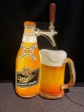 Light Up MGD Miller Genuine Draft Beer Sign, 44h x 28 inches, Formed Plastic, #17-14200