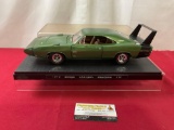 1970 Dodge Charger Daytona 500 Model Car, in display case, approx 11 inches, 1:18 Scale