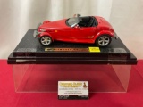 Ansco Plymouth Prowler Model Car, in display case, approx 9 inches, 1:18 Scale
