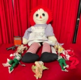 11 pcs Vintage Toys & Decor. Raggedy Ann Doll, 3x Resin Angel Figures & More! See pics.