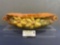 Large Early 20th Century Roseville Planter, Shape #461, Orange w/Dogwood Pattern, 18 inches wide