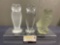 Three Glass Owls, 2 Sevres pieces 1 frosted & 1 Clear 8.5 inch, Goebel Frosted Glass 7.5 inch