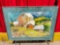 Framed Original Painting of Village Scene, Signed by Artist Sindelar. Measures 36