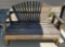 Charming Adirondack Style Wooden Garden Patio 2-Seat Bench. Very Good Condition. See pics.
