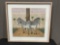 Framed Lithograph of Zebras 