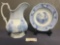 Pair of Antique Ironstone pieces, Bates, Walker & Co. Pitcher & J. Clementson Bowl, marked Siam