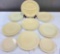 9 pcs Buttercream Yellow Fiesta Ware Ceramic Plate Assortment. Very Good Condition. See pics.