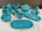 16 pcs Sky Blue Fiesta Ware Ceramic Dish Assortment. Excellent Condition. See pics.