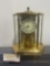 Vintage Kundo Anniversary Brass & Etched Glass Clock w/ Kieninger & Obergfell Movement