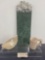Carved Stone Fish & Giraffe Handled Mug, Green Marble Board, Arthur Court Bunny Cast Metal piece