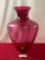 Large Handblown Glass Vase, Purple-Red approx 21.25h x 14.5d inches