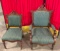 2 pcs Vintage Eastlake Style Wooden Chairs w/ Green Upholstery & Lovely Details. See pics.