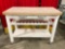 Modern Pine Wood Butcher Block Rolling Kitchen Island Cart w/ Drawer & Wine Rack. See pics.