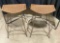 Pair of Metal Bar Stools w/ Woven Brown Wicker Seats. Excellent Condition. See pics.