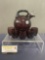 1930s Cambridge Amethyst Optic Tilt Decanter Set w/ 5 Shot Glasses